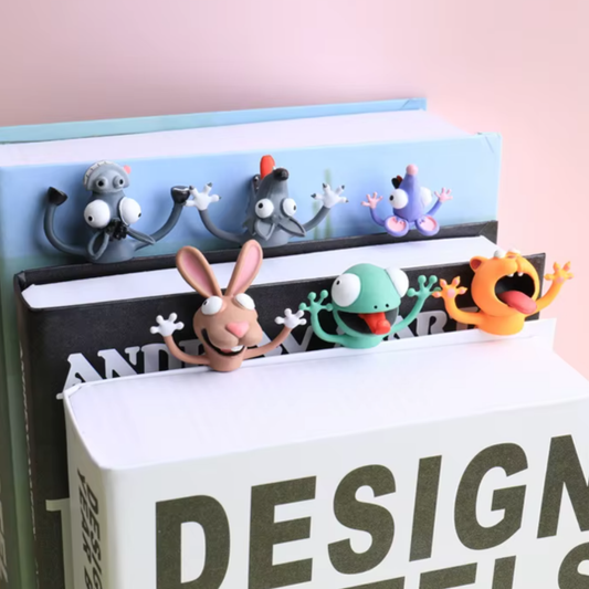 Marcapáginas 3D Divertidos — Animales que No Quieren que Cierres tu Libro