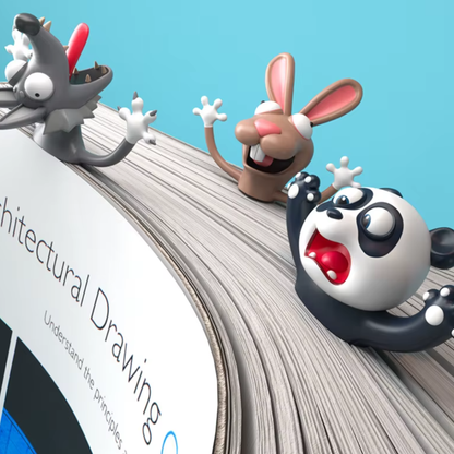 Marcapáginas 3D Divertidos — Animales que No Quieren que Cierres tu Libro