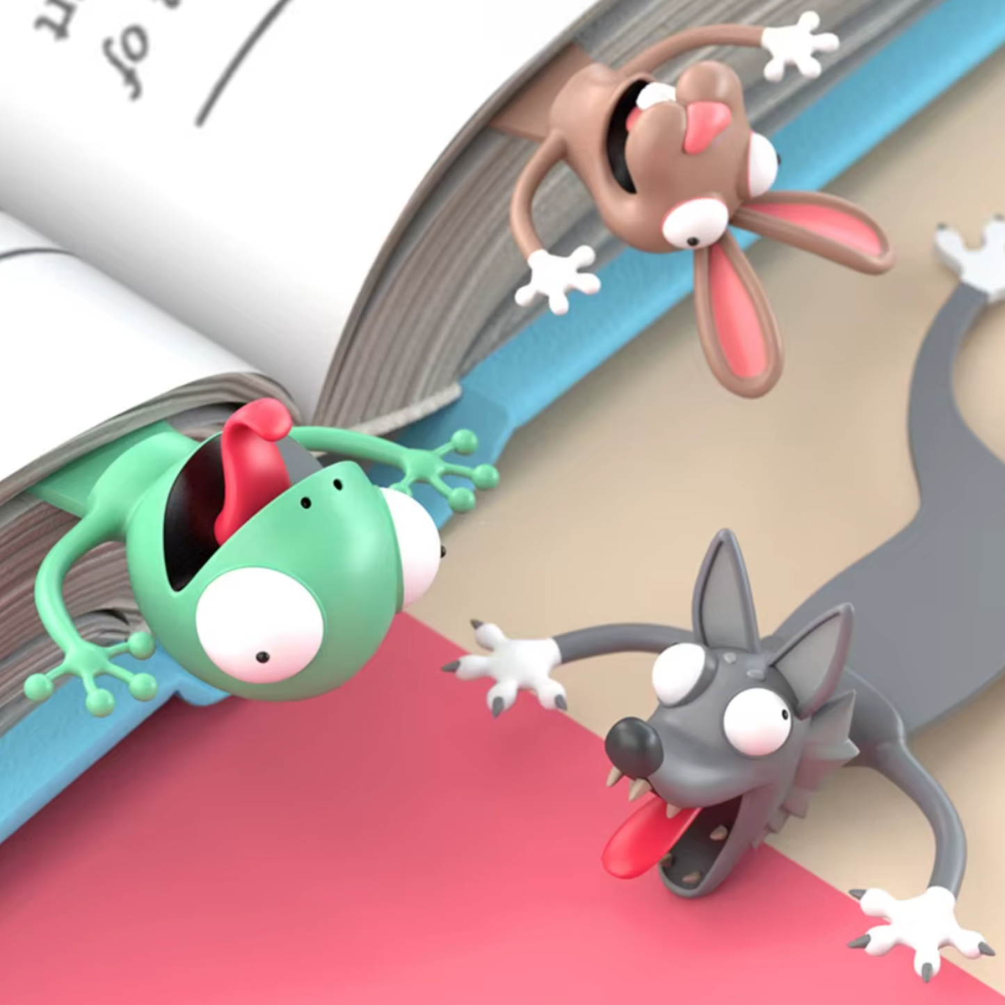 Marcapáginas 3D Divertidos — Animales que No Quieren que Cierres tu Libro