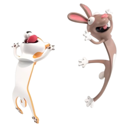 Marcapáginas 3D Divertidos — Animales que No Quieren que Cierres tu Libro