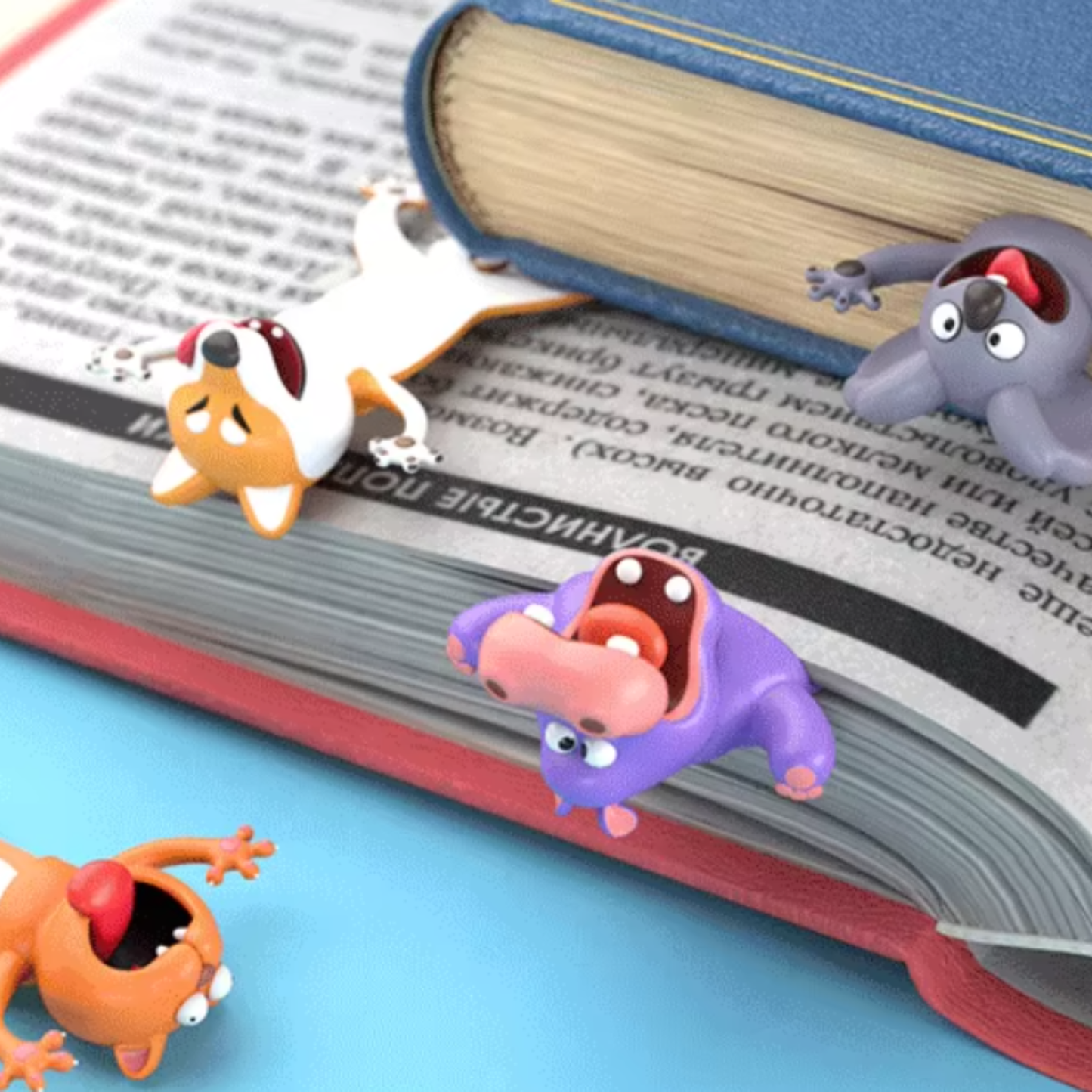 Marcapáginas 3D Divertidos — Animales que No Quieren que Cierres tu Libro