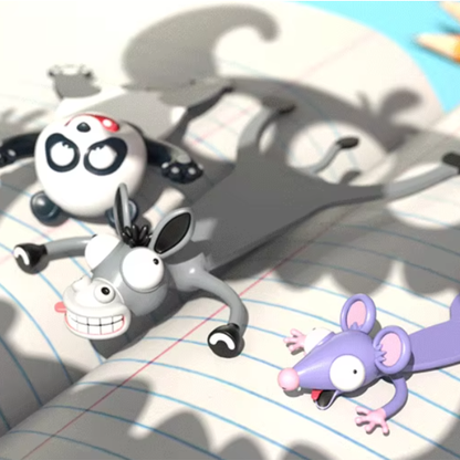 Marcapáginas 3D Divertidos — Animales que No Quieren que Cierres tu Libro